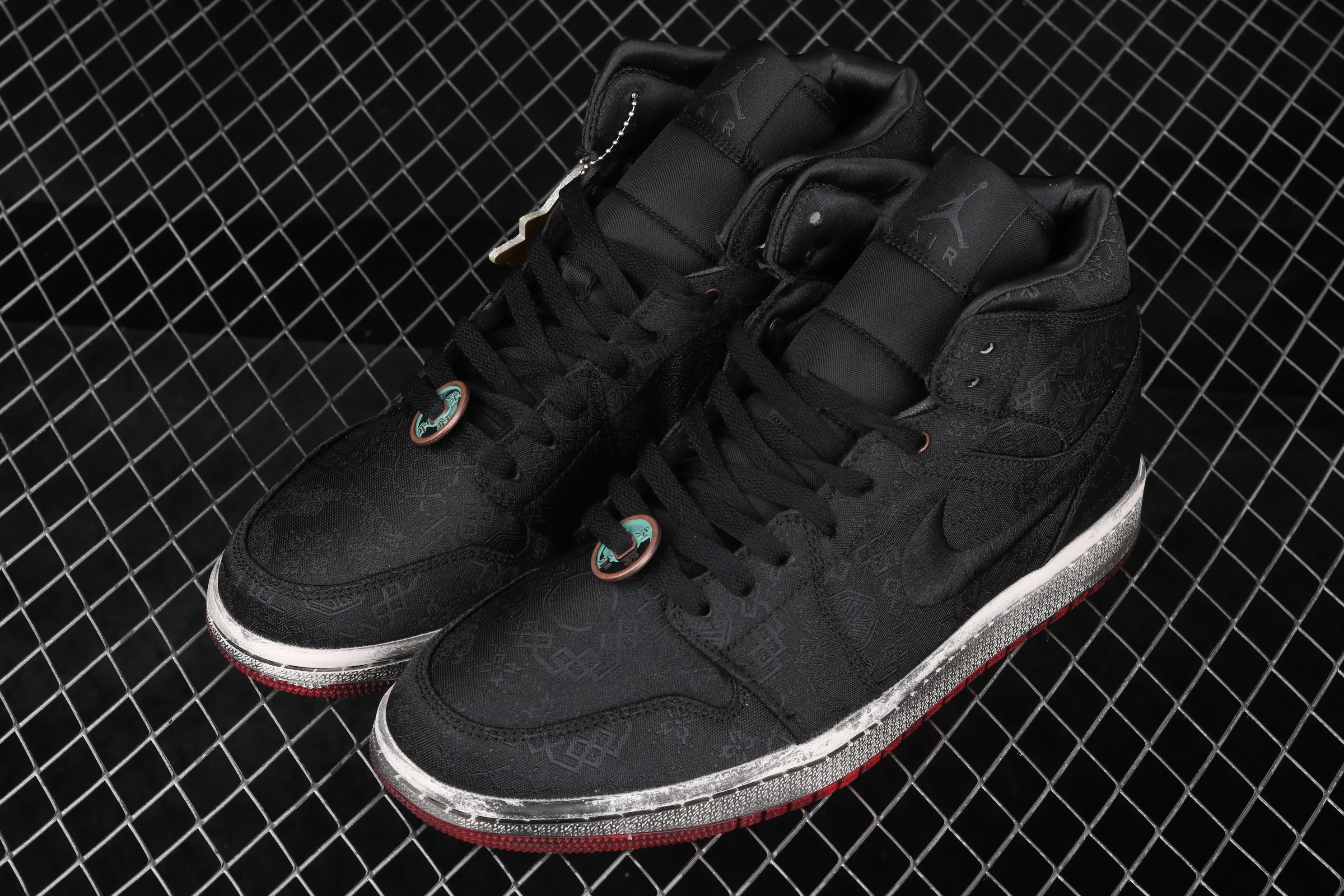 All categories Air Jordan Jordan series basketball shoes Air Jordan 1 Mid CLOT x Air Jordan 1 Mid "Fearless" AJ1 Joe 1 mid-top distressed black silk CU2804-002